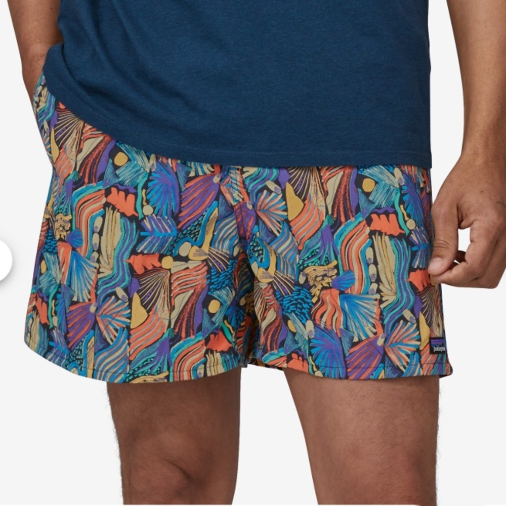 Patagonia Men's Baggies Shorts - 5" in Joy Pitch Blue Pattern Size XL